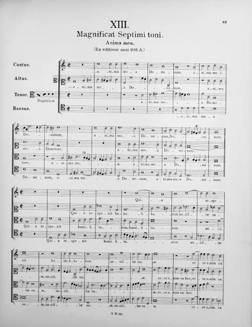 Magnificat Septimi toni (odd verses)