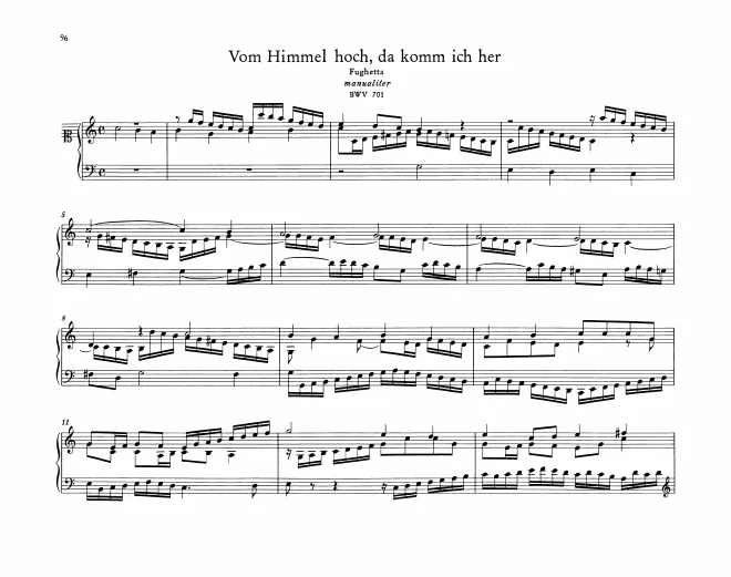 Vom Himmel hoch, da komm ich her, BWV 701