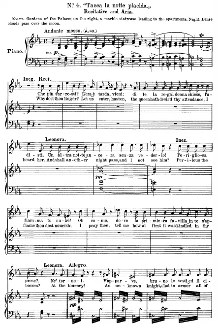 4. Recitative and Aria: Tacea la notte ... Di tale amor