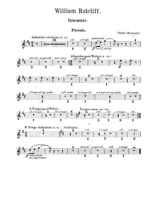 Piccolo, Flute 1, 2