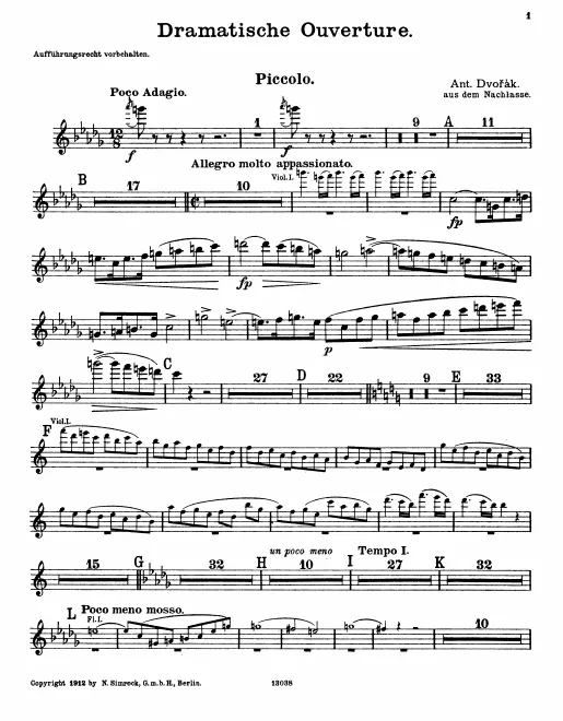 Piccolo, Flute 1, 2