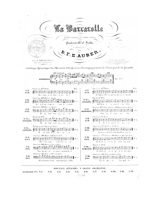 No.7, Air: "La Signora, dit-on" (C major)