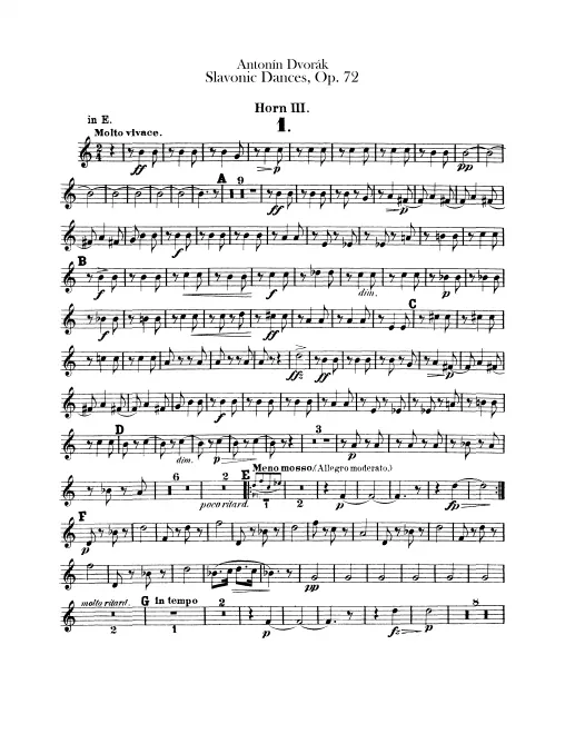 Horn 3 (E, C, B♭, E♭, F)