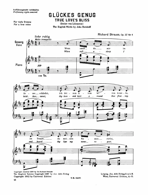 Complete Score (Low Voice, transposed to )