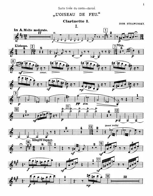 Clarinet 1, 2 (A/B), 3 (A/B)/Piccolo Clarinet (D)
