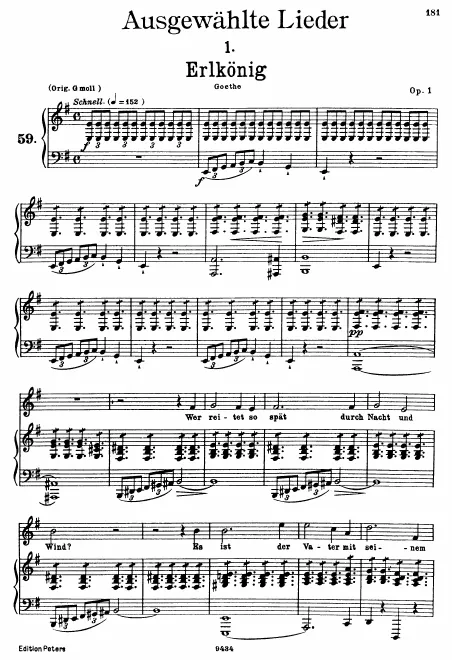 Complete Score (low voice, transposed to )