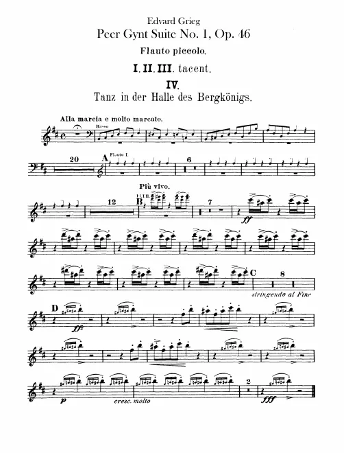 Piccolo, Flute 1, 2