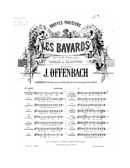 No.3, Couplets: "Ce sont d'étranges personnages" *(Act I, No.3a)