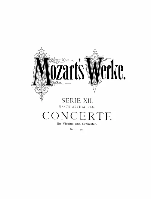 12/1. Concerte für die Violine mit Orchester