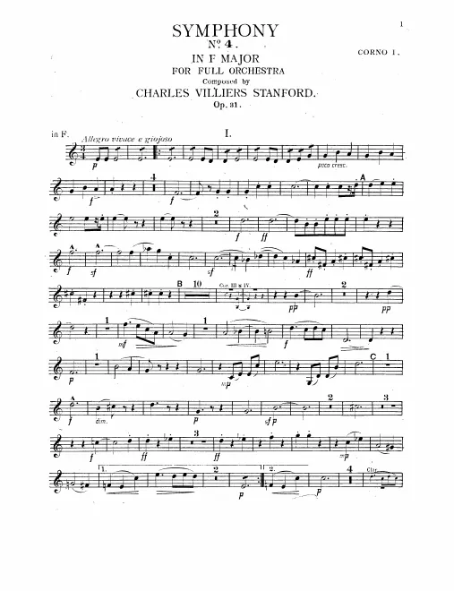 Horn 1, 2 (F), 3, 4 (C/D/F)