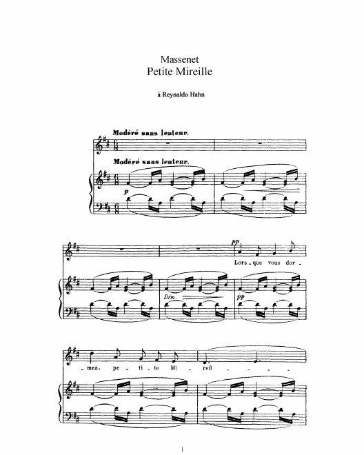 Complete Score (D Major: high voice and piano)