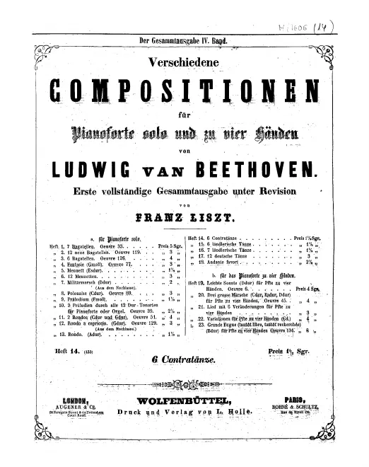 Heft 14. 6 Contredanses