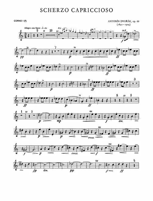 Horn 1, 2 (F), 3, 4 (B)