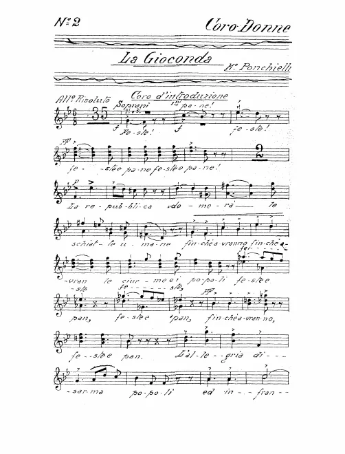 Sopranos/Alto (Coro Donne)