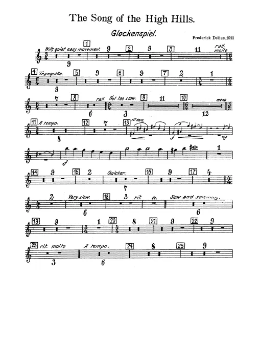 Glockenspiel, Bass Drum, Cymbals