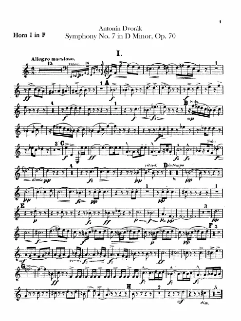 Horn 1, 2 (F), 3, 4 (D, F)