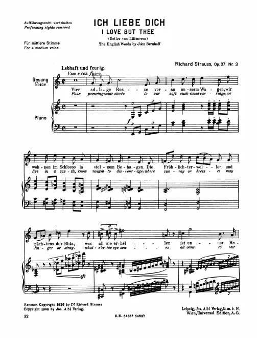 Complete Score (Medium Voice, transposed to )