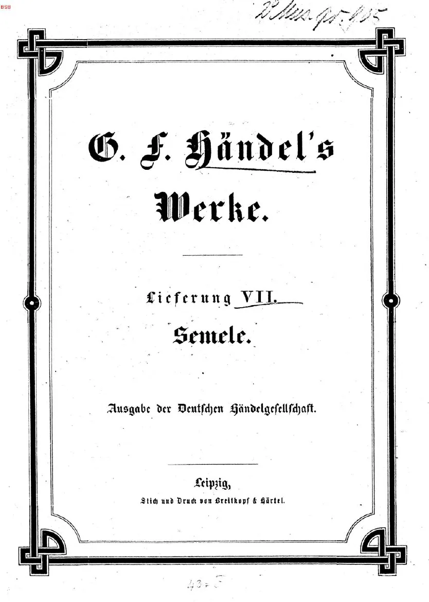 7. Semele: Oratorium (1860)
