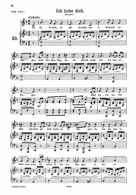 Complete Score (medium/low voice, transposed to )