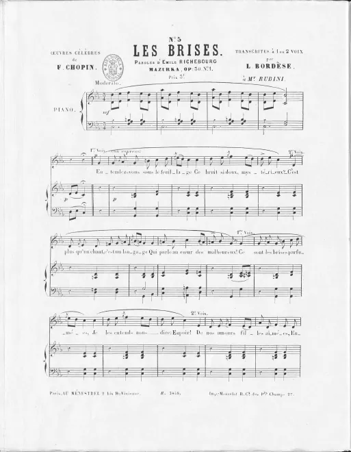 5. Les brises (Mazurka, Op.30 No.1)