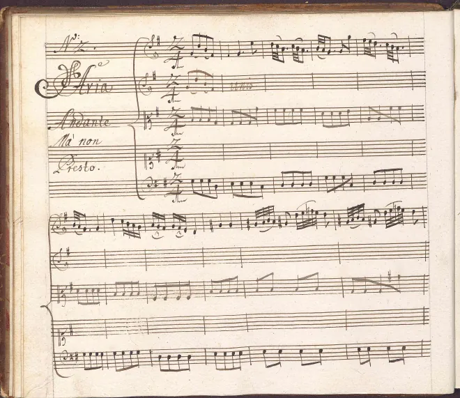 Act II, Sc.13. Aria of Stesicrea: Langue il fior