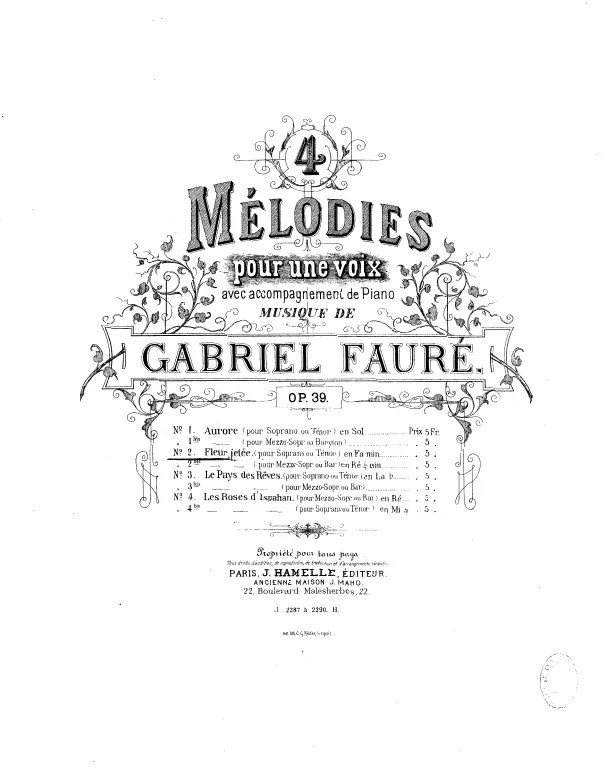 2. Fleur jétée (Original key for high voice, )