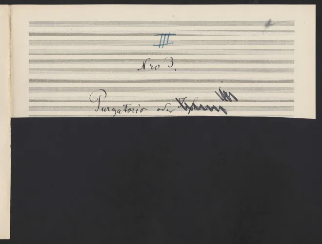 3. Full and Short Score, incomplete drafts in (Mus.Hs.41000/3)