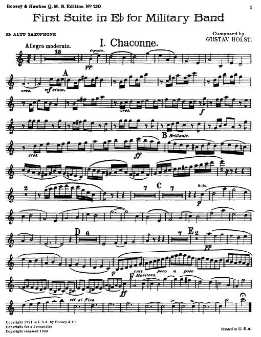 Alto Saxophone (E), Tenor Saxophone (B)