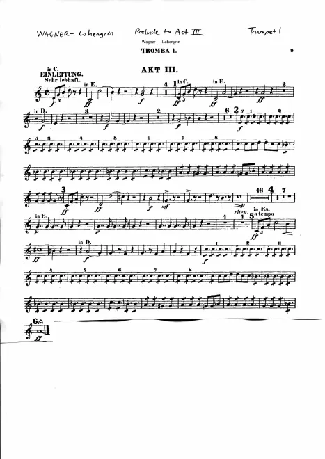 Trumpet 1, 2, 3 (D, E, E, F)