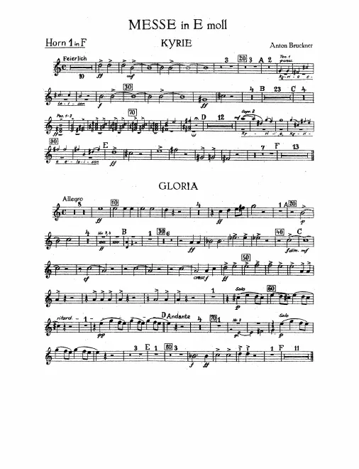 Horn 1, 2 (F), 3, 4 (D/C)