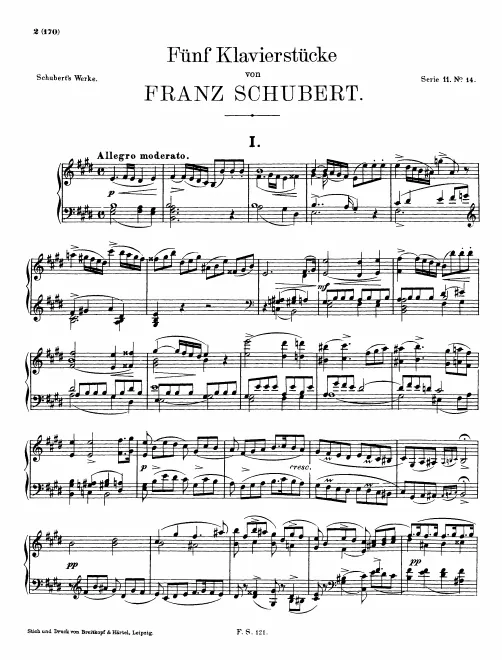 Complete Score As Nos.1 and 2 of 5 Klavierstücke