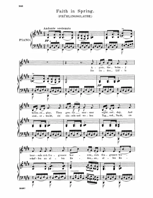 Complete Score (Low Voice, Transposed to )