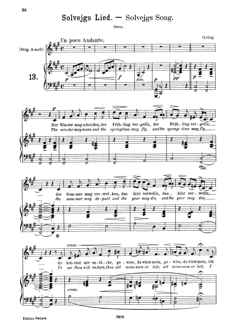 Complete Score (transposed down to )