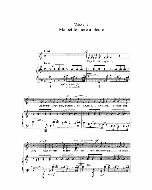 Complete Score (A minor: high voice and piano)