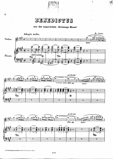 1. Benedictus (S.381/1) - piano score