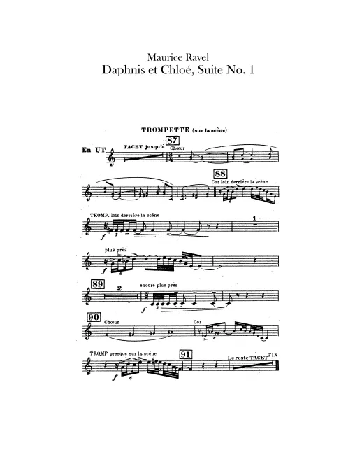 Trumpet sur la scène, alternates to substitute for chorus (C)