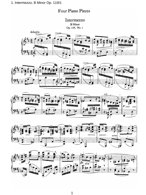1. Intermezzo in