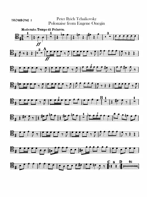 Trombone 1, 2, 3 (tenor, bass clefs)