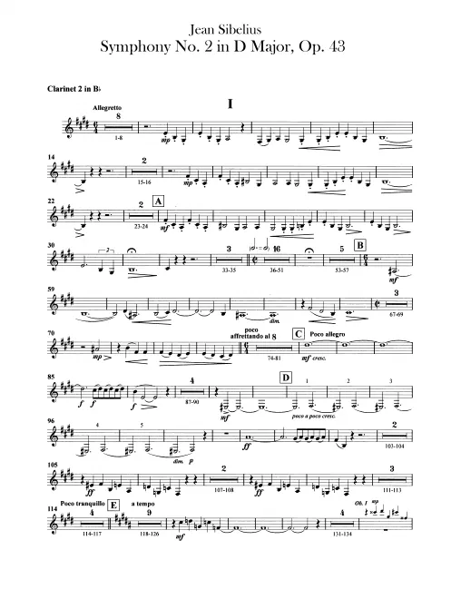 Clarinet 2 (B♭ transposed)