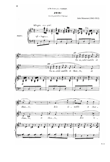 Joie! (G Major: 2 sopranos and piano)