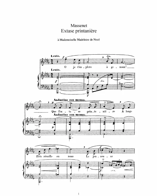 Complete Score (D Major: high voice and piano)