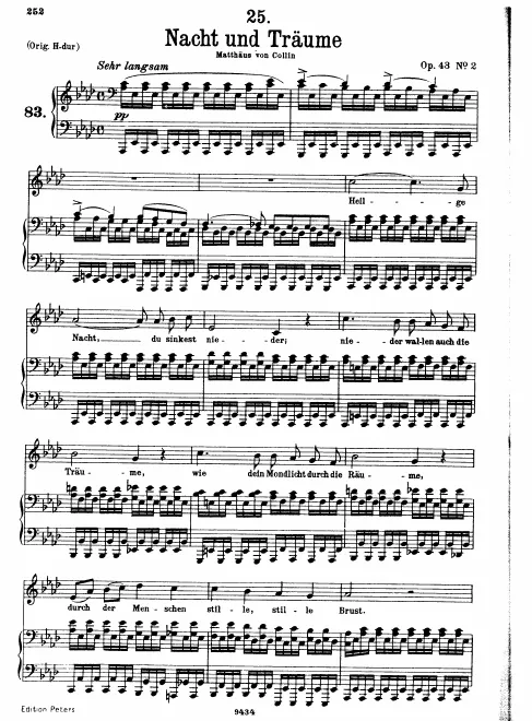 Complete Score (low voice, transposed to )
