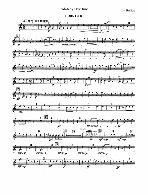 Horn 1, 2, 3, 4 (D, G)