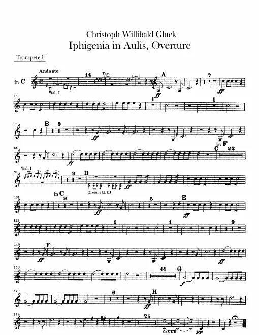 Trumpet 1, 2 (C, F, with alternate version in B), 3 (C, F)