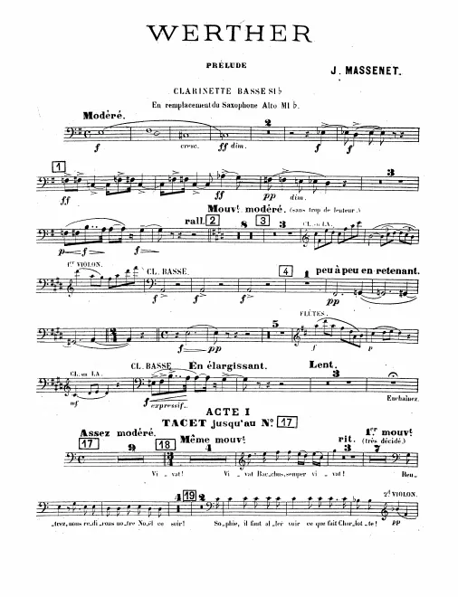 Bass Clarinet (B♭) (alternate for Alto Saxophone)