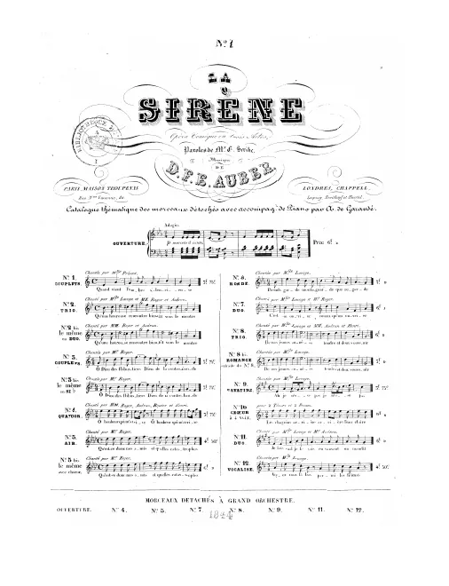 No.1, Couplets: "Quand vient l'ombre silencieuse" (A minor)