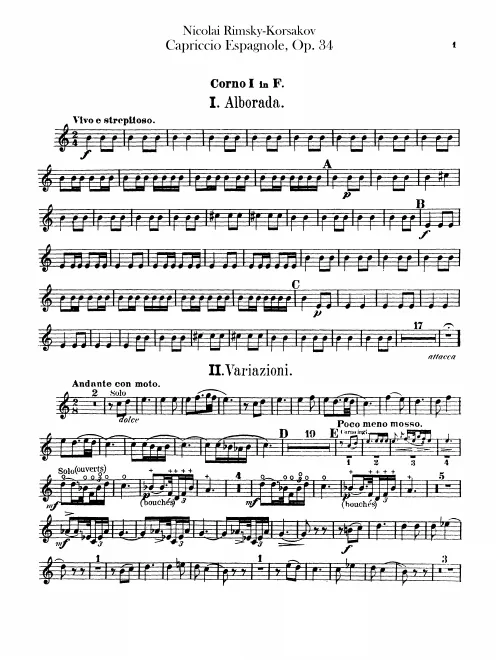 Horn 1, 2, 3, 4 (F)