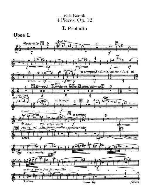 Oboe 1, 2 (also English Horn 1), English Horn 2 (also Oboe 3)