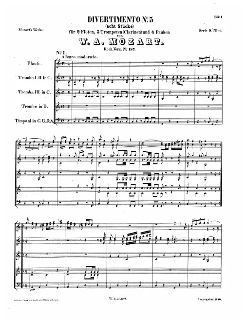 Incomplete Score (lacking Nos.6, 8)