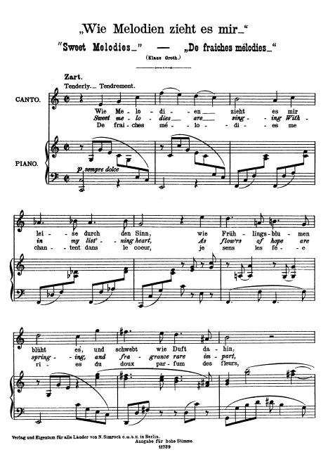 1. Wie Melodien zieht es mir - Sweet Melodies - De fraiches mélodies